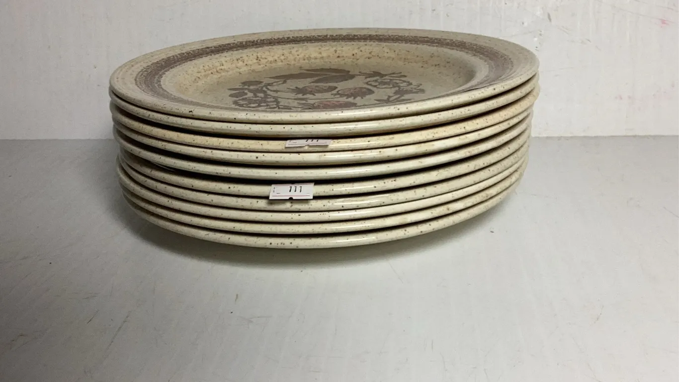 (10) Churchill Brand Stoneware Plates( Wild Strawberry)