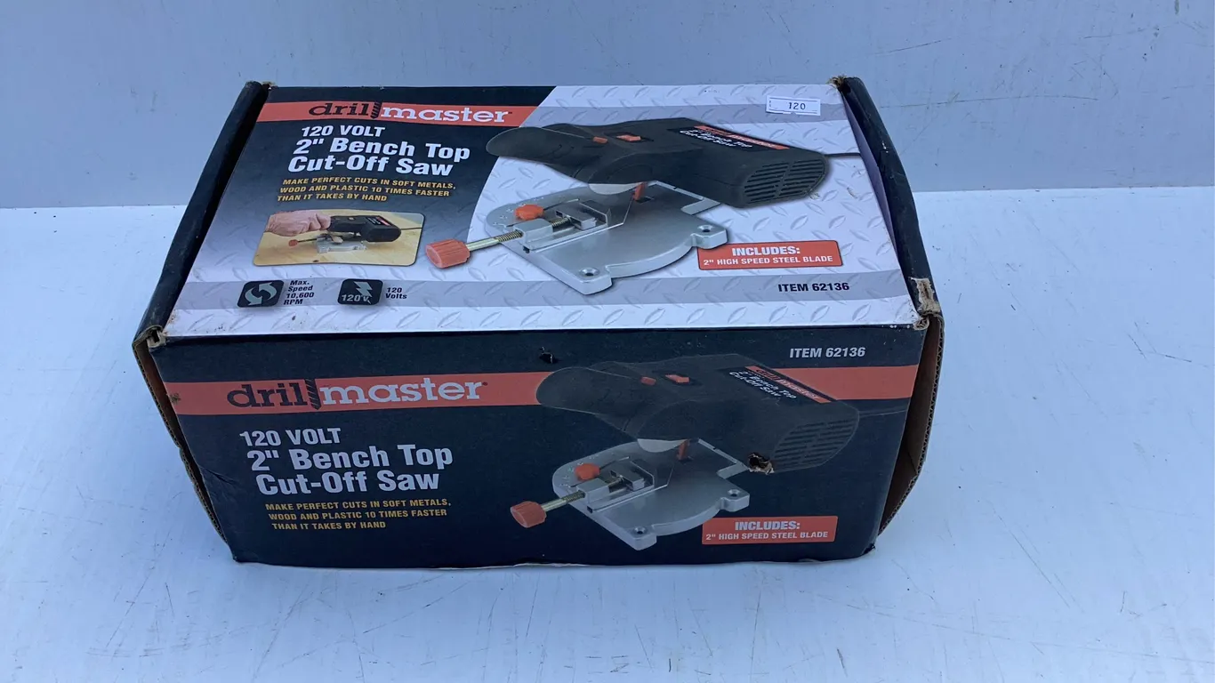 New Drill Master 2” Bench. Top Cut off Saw
