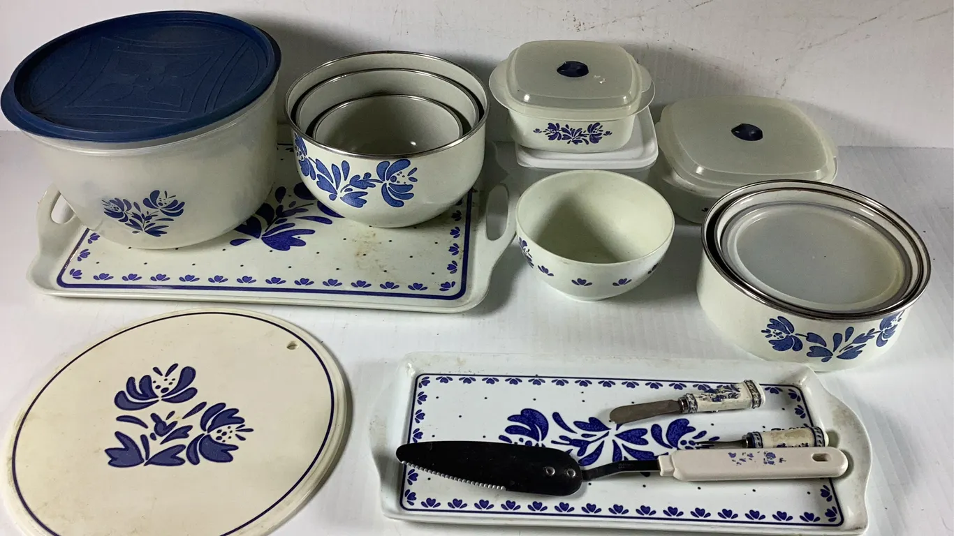 Yorktown Pattern Mixing Bowls, Serving Tray, Food Storage Containers