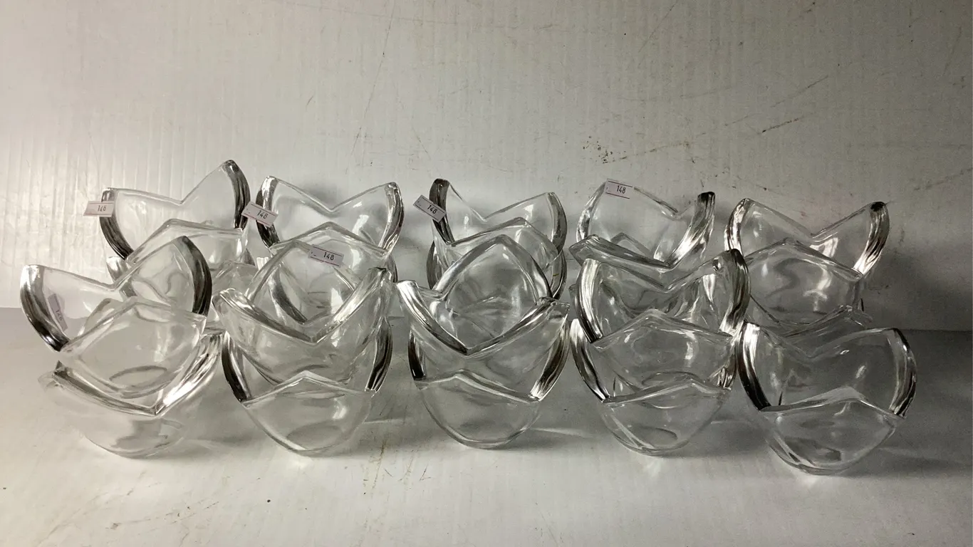 19 Crystal Glass Tulip Condiment Bowls