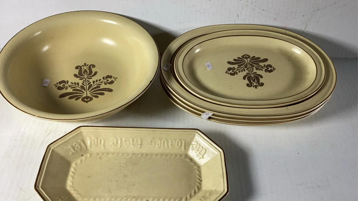 Pfaltzgraff Wheat Pattern Salad Serving Bowl, Serving Platters