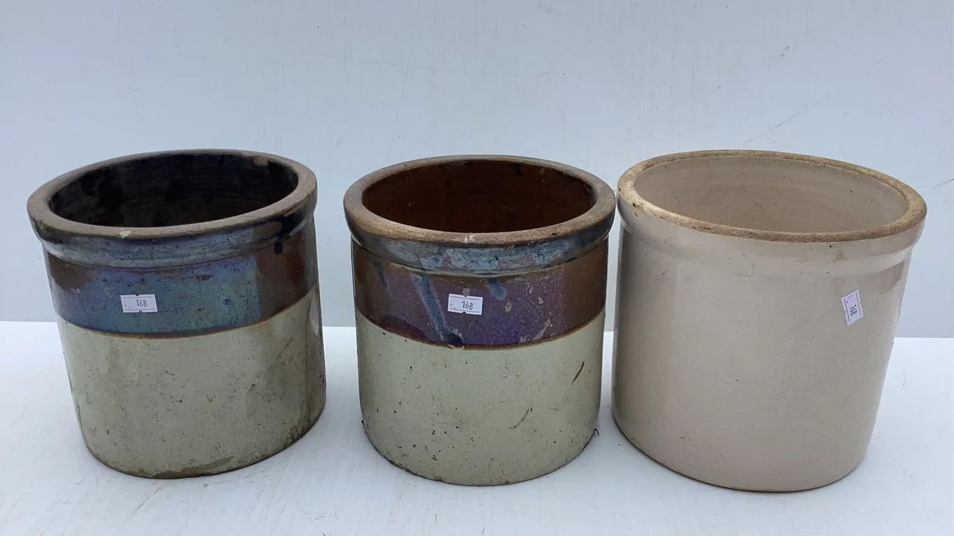 3 Stoneware Crocks