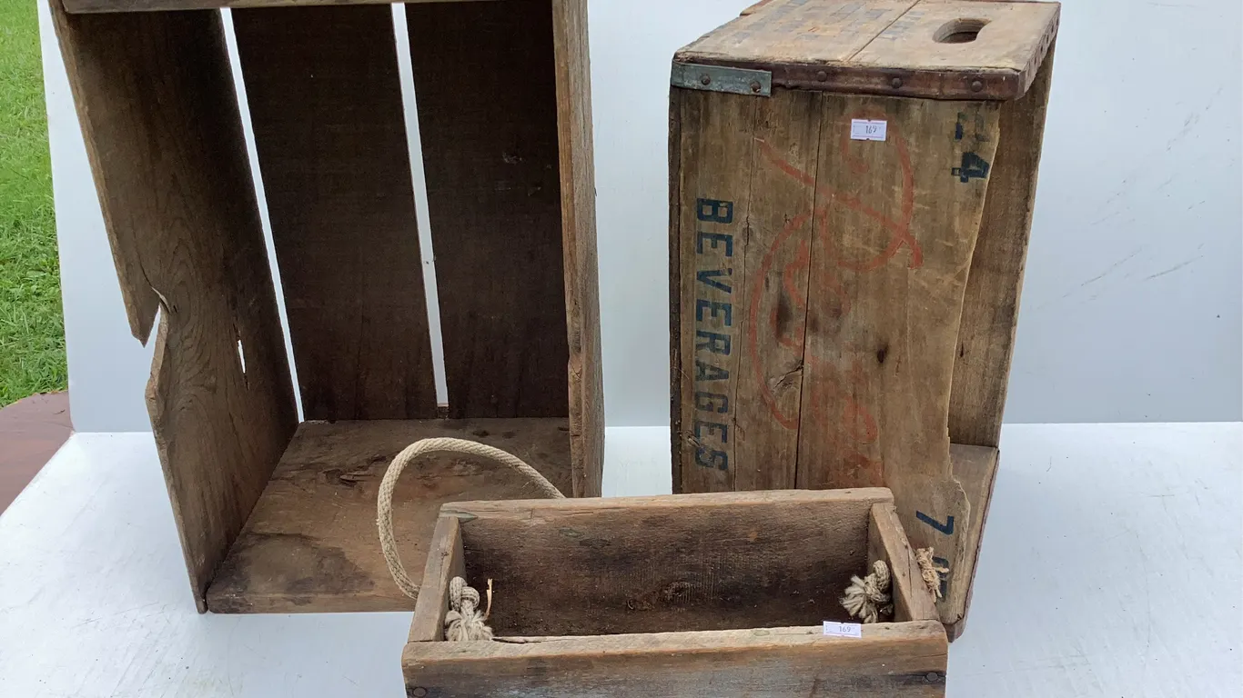 3 Vintage Wood Crates