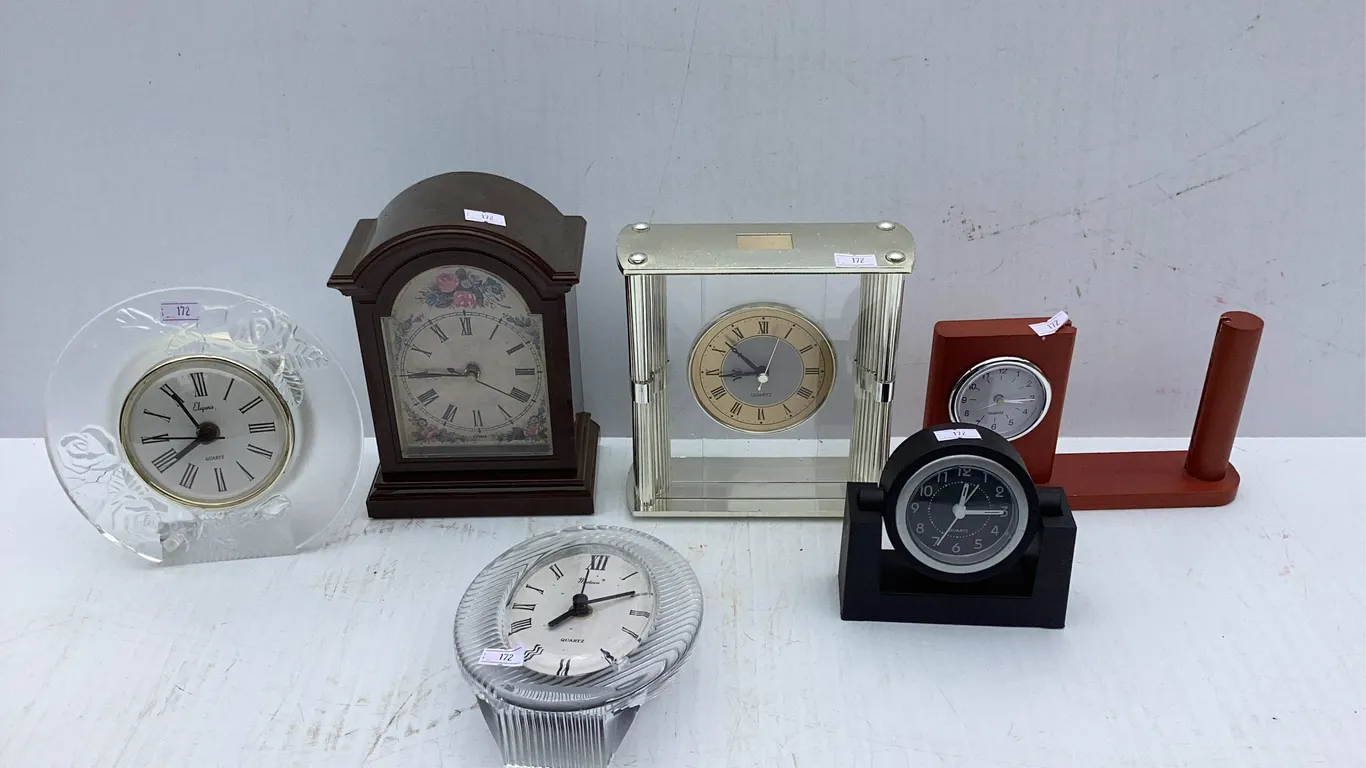 Assortment of Desk and Mantle Clocks