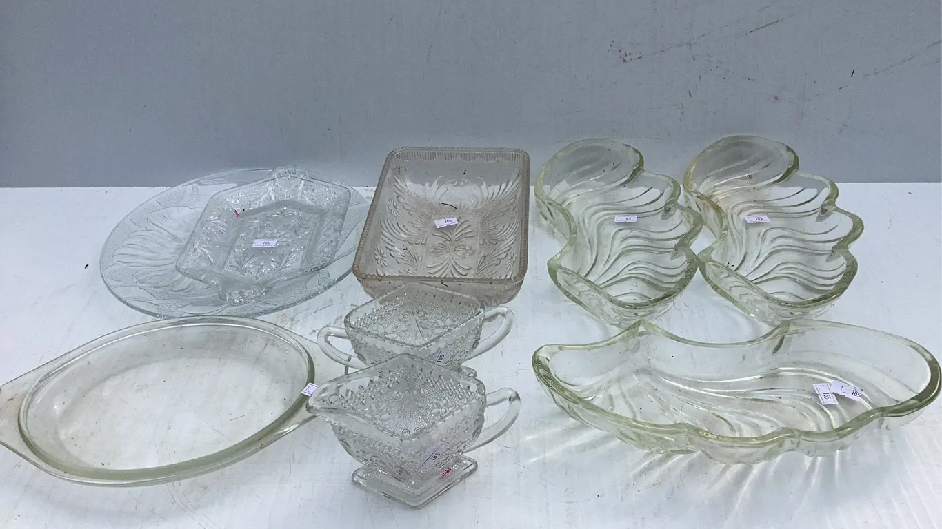 Assortment of Clear Glass Items