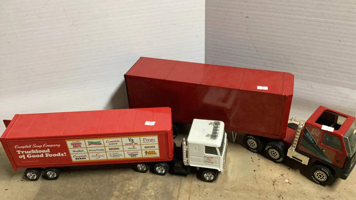 2 Metal Toy Tractor Trailers