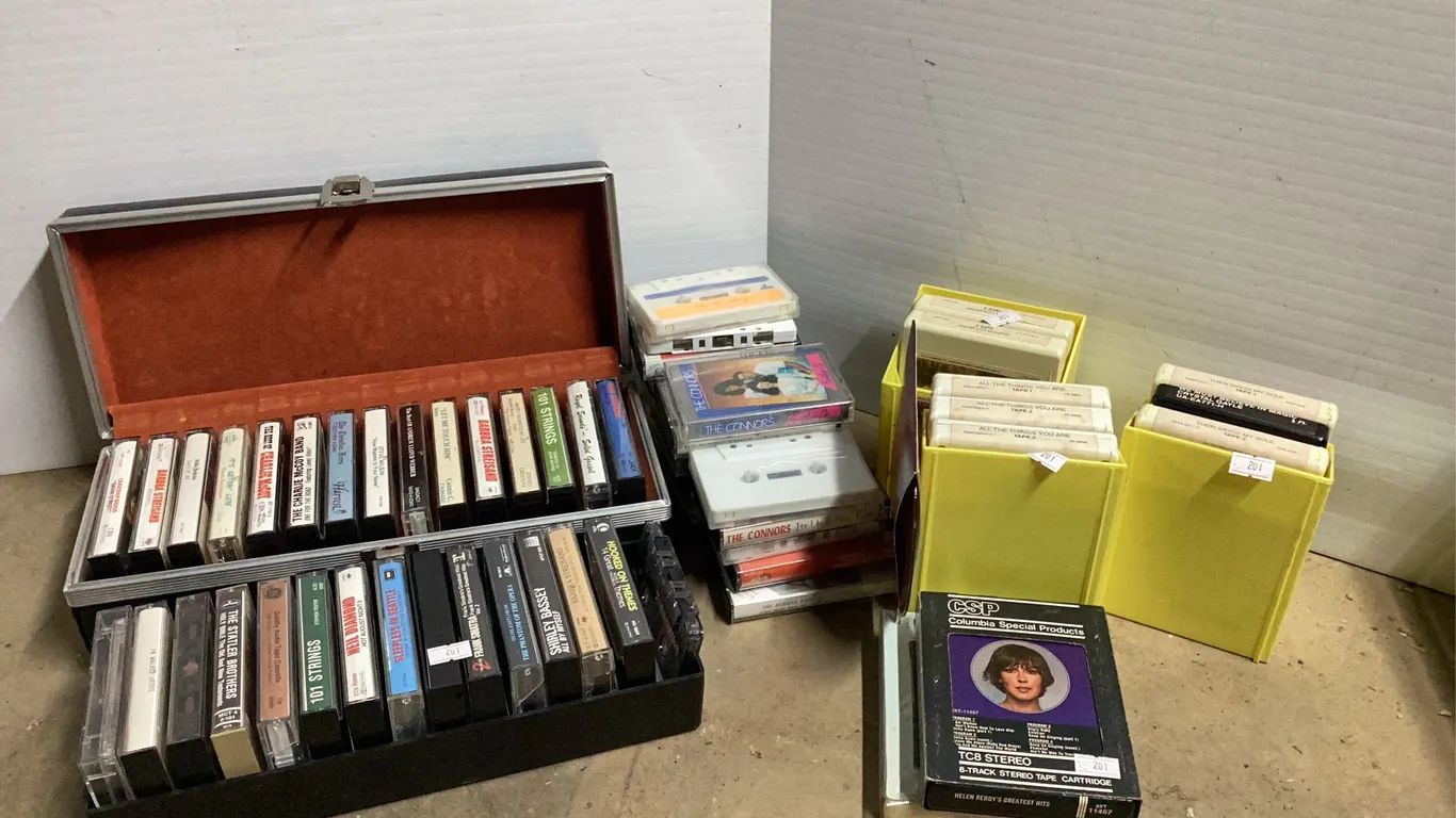 Assortment of Cassettes and 8 Track Tapes
