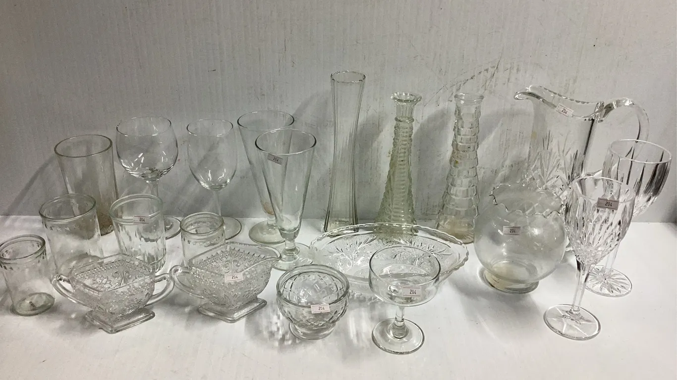 Assortment of Clear Glass Items