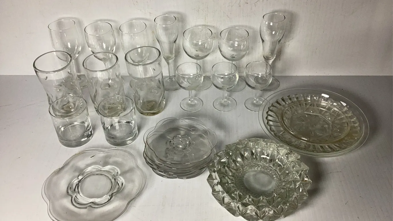 Assortment of Clear Glass Items