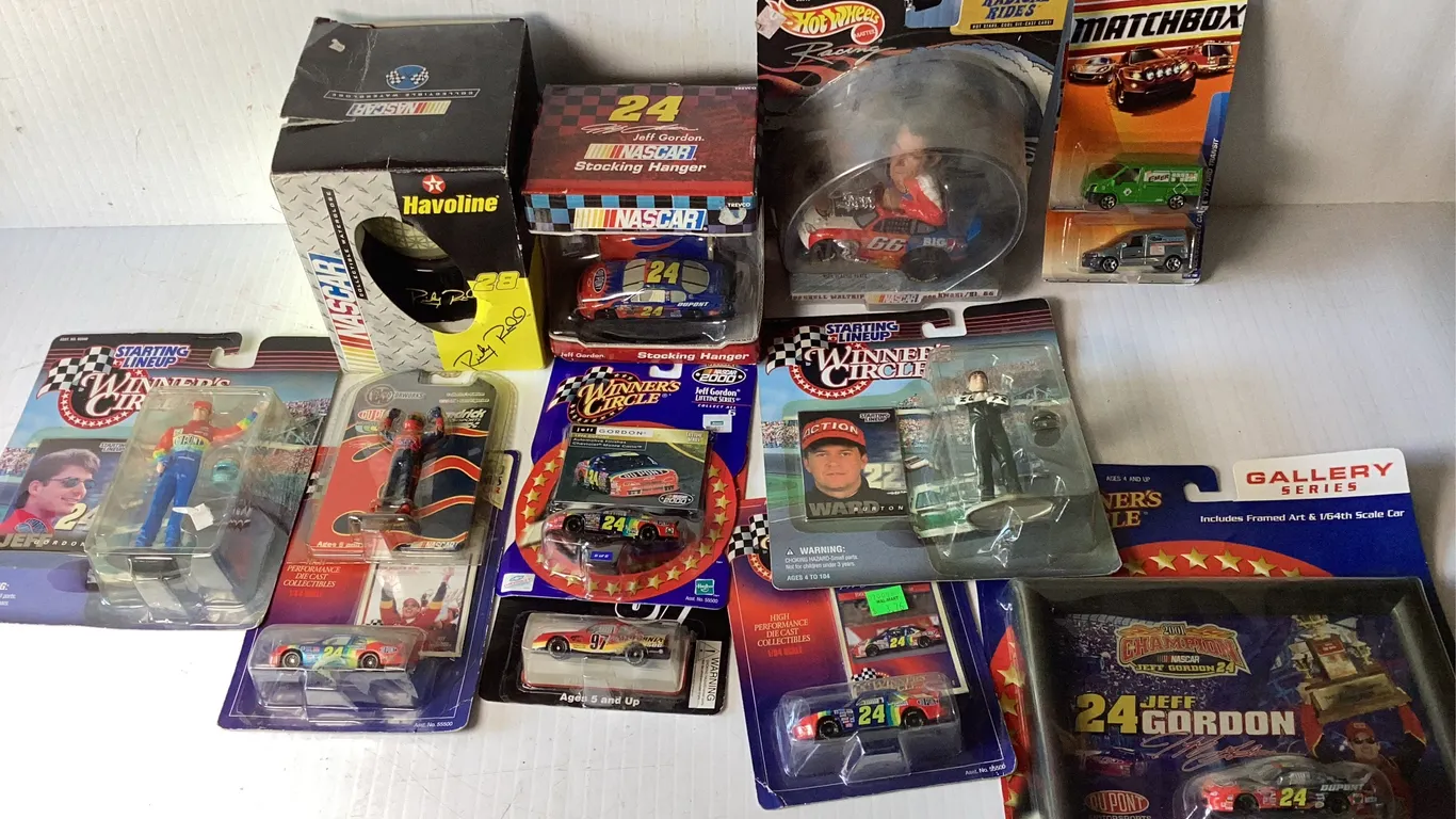 Assortment of NASCAR Collectibles, 2 Matchbox Cars