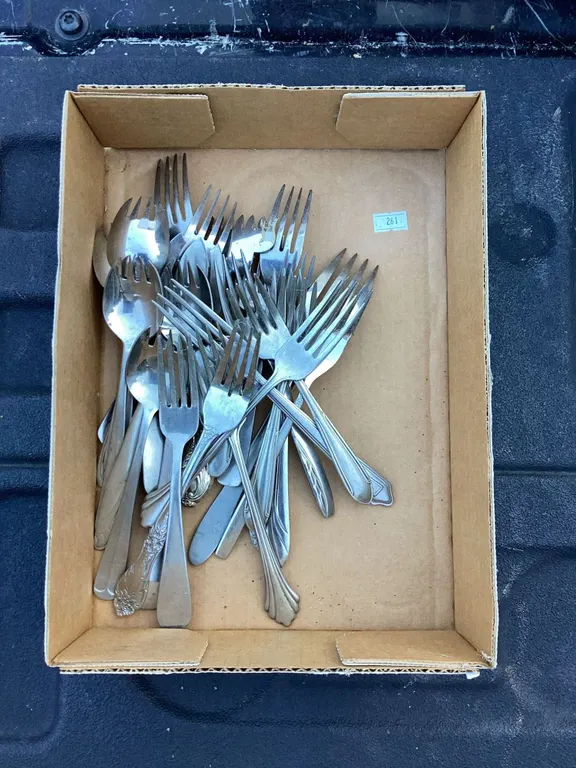 Assortment of Stainless Steel Forks and Sporks