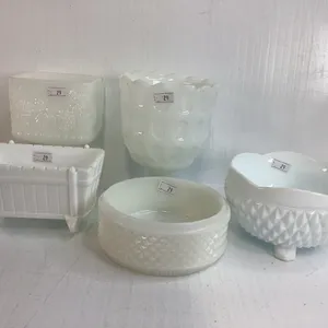 5 Pieces Of Milk Glass Items