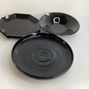3 Vintage Arcoroc Black Amethyst Plates, Black Amethyst Salad Bowl, Glazing Bowl