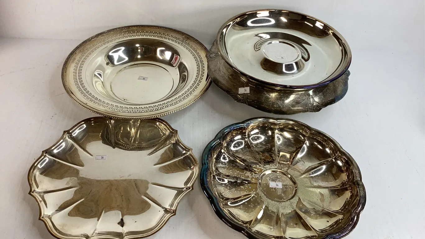 5 Silver Plated Bowls and Serving Trays