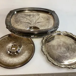 4 Silver Plated Serving Platters
