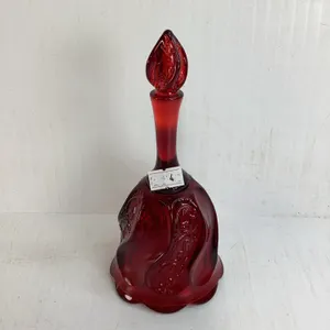 Fenton Ruby Red Embossed Paisley Swirl Glass Bell