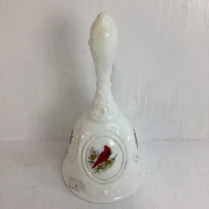 Fenton Art Glass Bell “ Cardinals in the Winter”