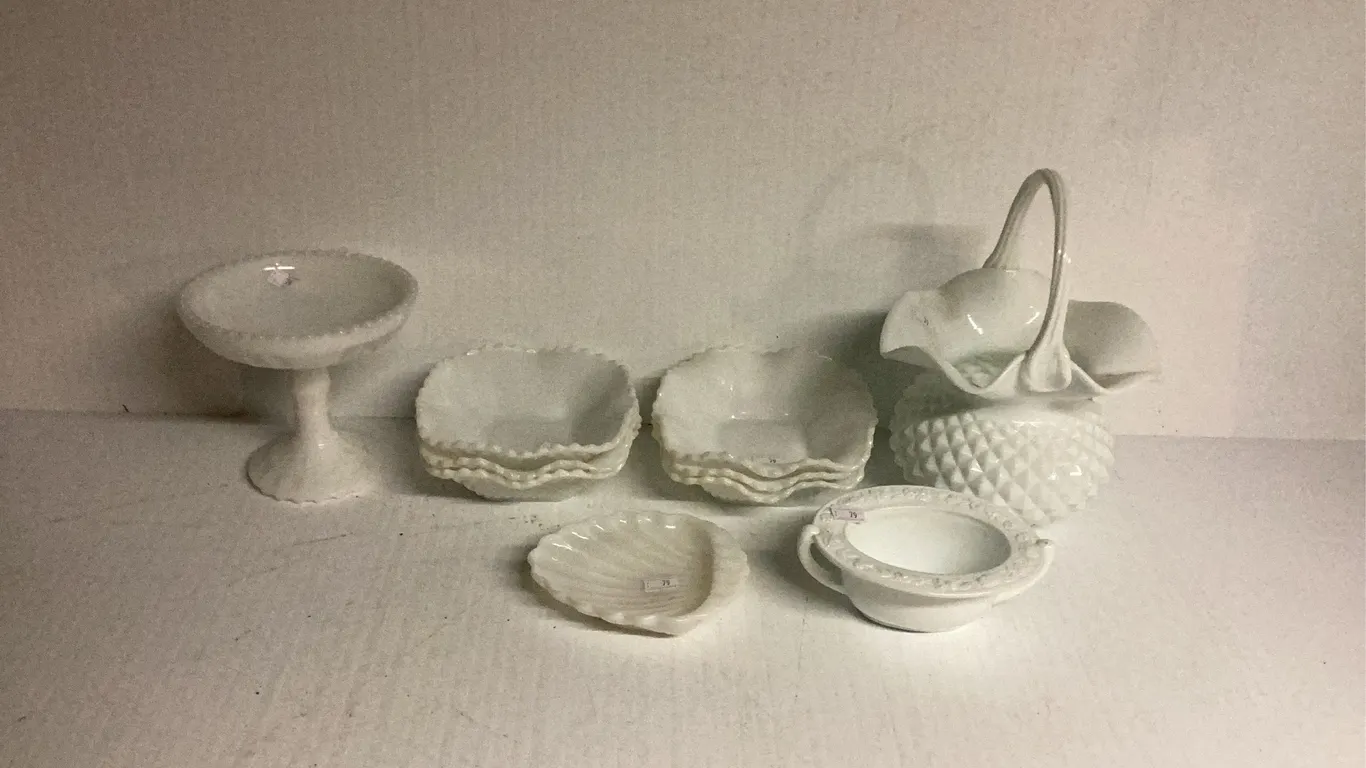 Assortment of Milk Glass