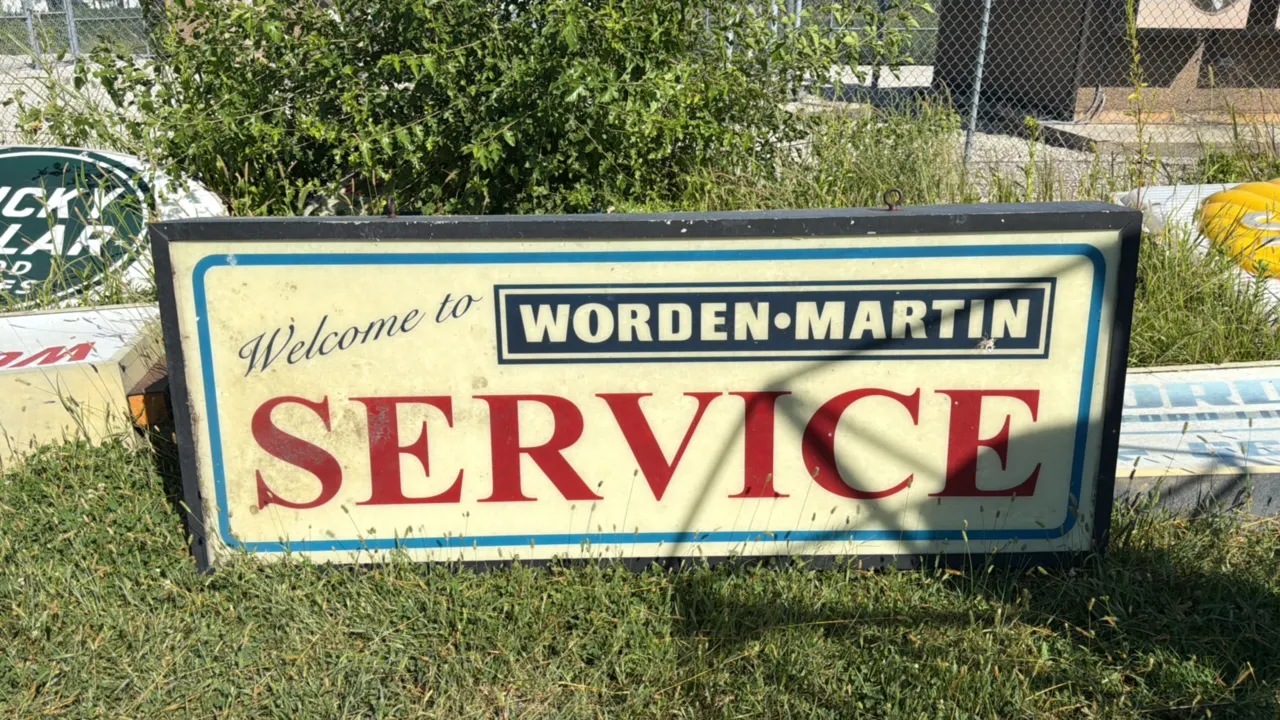 Vintage Worden-Martin Service advertising sign