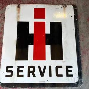 Vintage International Harvester Service Sign, Double Sided - Approx. 39 Inches  Review pictures for condition.