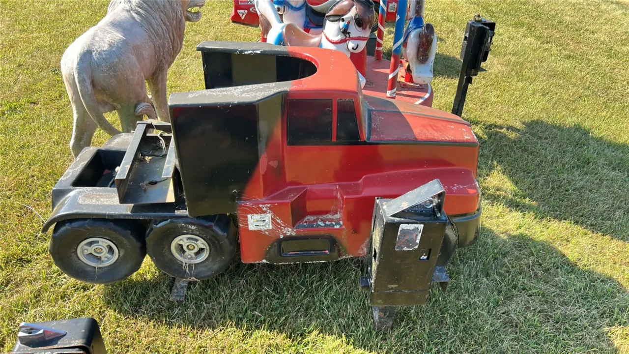 Red and Black Ride-On Toy Semi-Truck