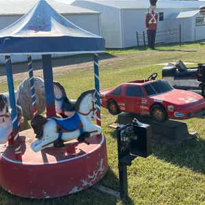 Coin-Operated Carousel with Four Horse Figures