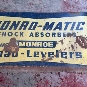 Monro-Matic Shock Absorbers and Monroe Load-Levelers Vintage Single Sided Sign