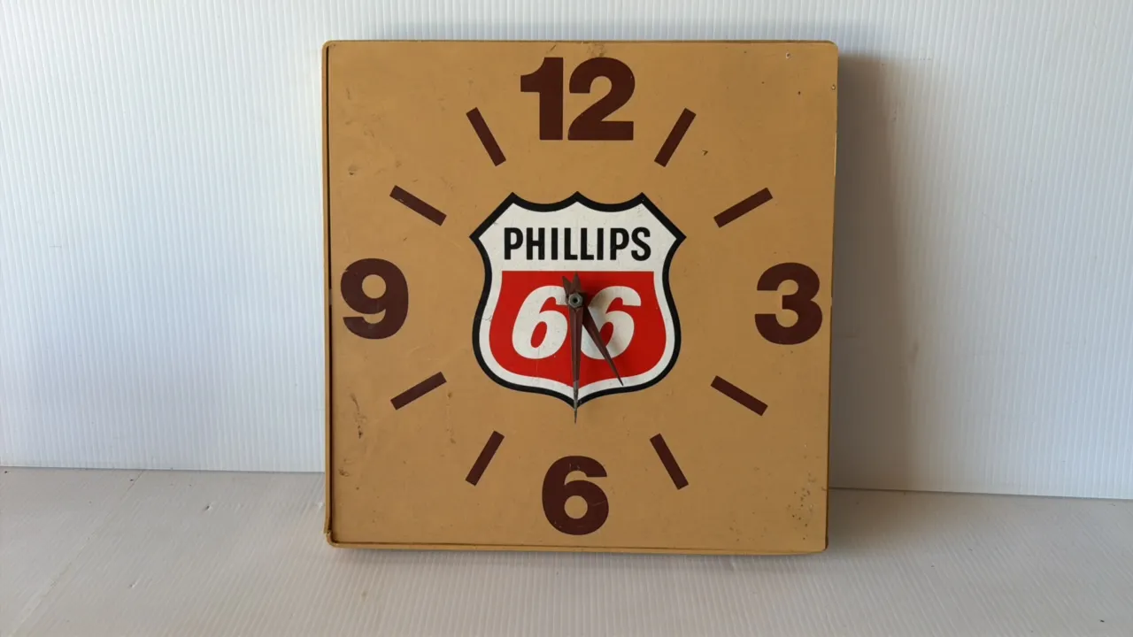 Phillips 66 Square Advertising Wall Clock
