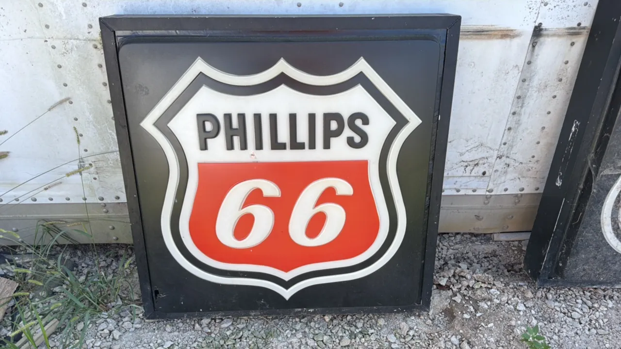 Phillips 66 Shield Logo Sign, approximately 32 inches wide