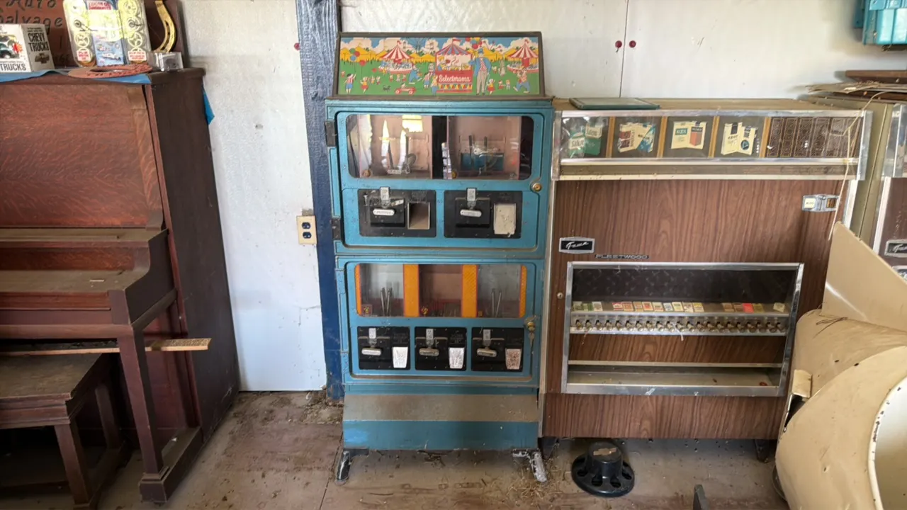 Vintage blue Selectorama vending machine