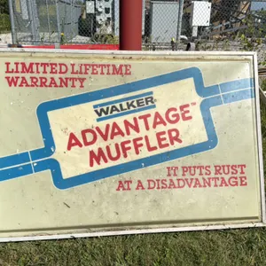 Walker Advantage Muffler Advertising Sign, 'Limited Lifetime Warranty'
