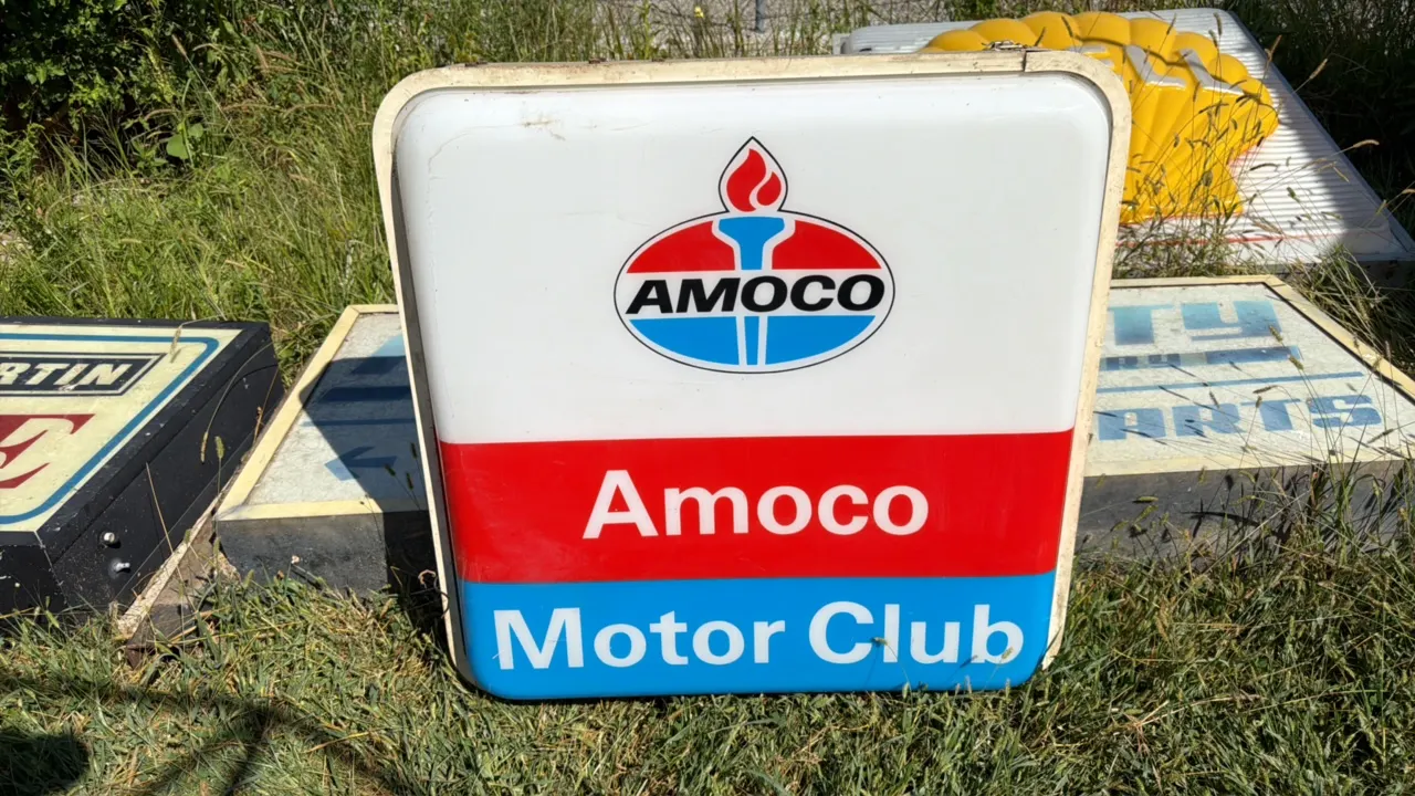 Amoco Motor Club vintage advertising sign