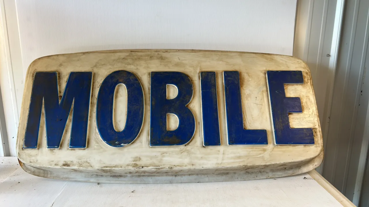 Vintage Mobile Gas Station Sign