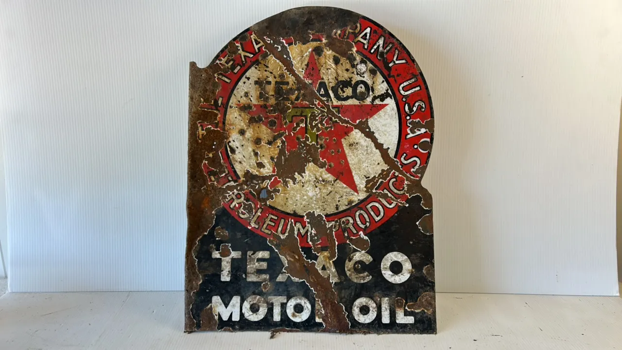 Texaco Motor Oil Sign with Star Logo