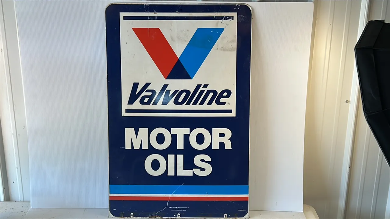 Valvoline Motor Oils Metal Advertising Sign with Summit Racing Equipment Logo