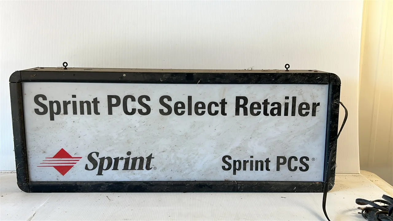 Sprint PCS Select Retailer Illuminated Store Sign, approximately 36 inches long