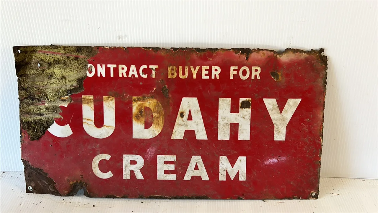 Vintage Cudahy Cream 'Contract Buyer' Advertising Sign