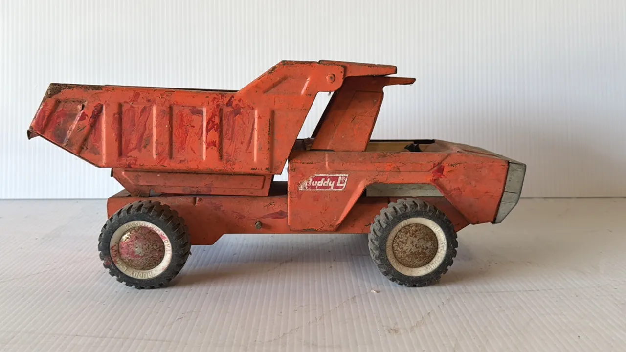 Buddy L Orange Metal Dump Truck