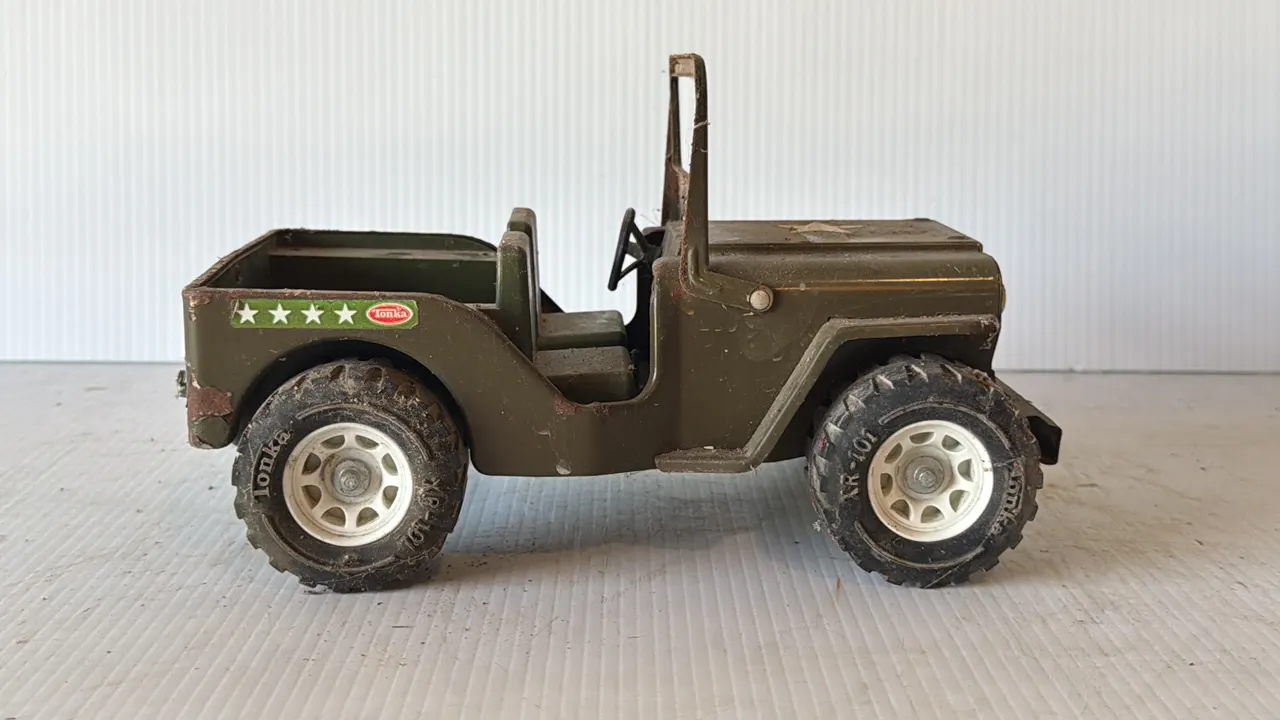 Tonka Military Jeep Toy with Star Decals