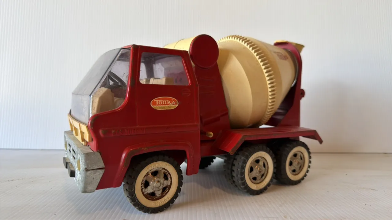 Tonka Red and Cream Cement Mixer Truck