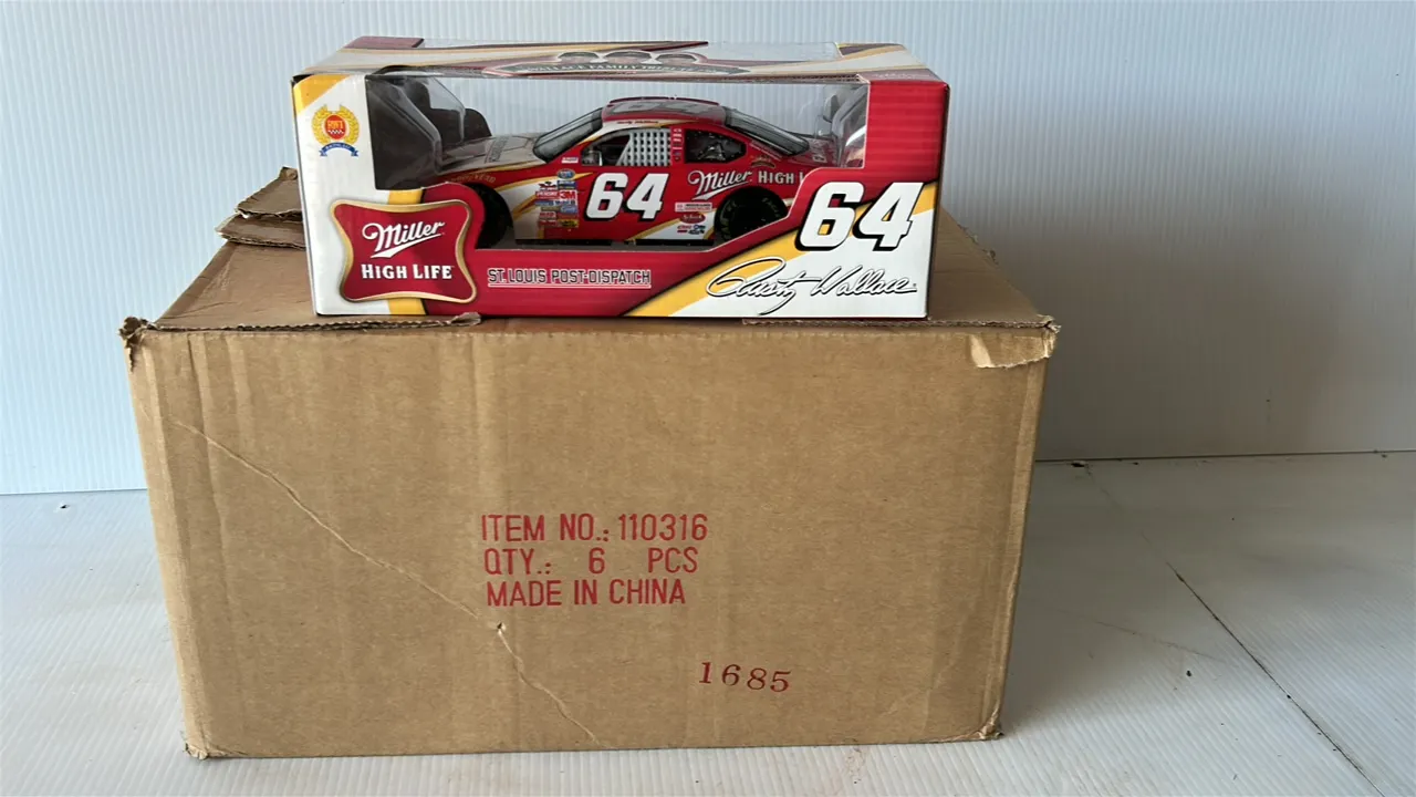 Lot of six 1:24-scale NASCAR model cars, Miller High Life #64 Rusty Wallace 'Wallace Family Tribute 250'