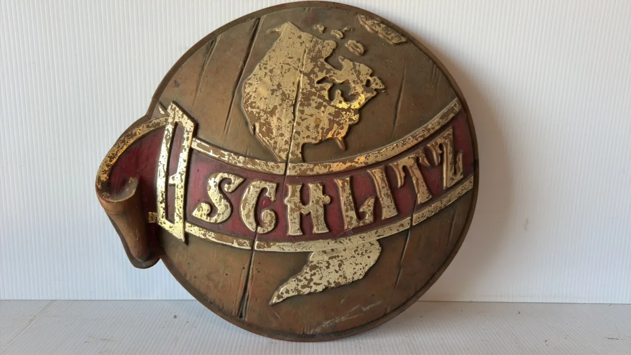Schlitz Advertising Sign, 17-inch Globe and Banner Design