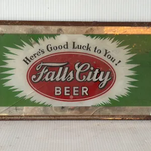 Vintage Falls City Beer 'Here's Good Luck to You!' Advertising Sign