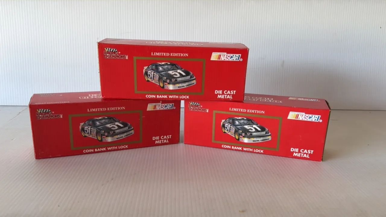 RACING CHAMPIONS NASCAR Limited Edition 1:24 Scale Die-Cast #51 Car Banks (3)