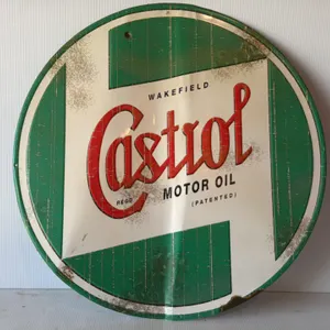 Castrol Wakefield Motor Oil Round Tin Sign