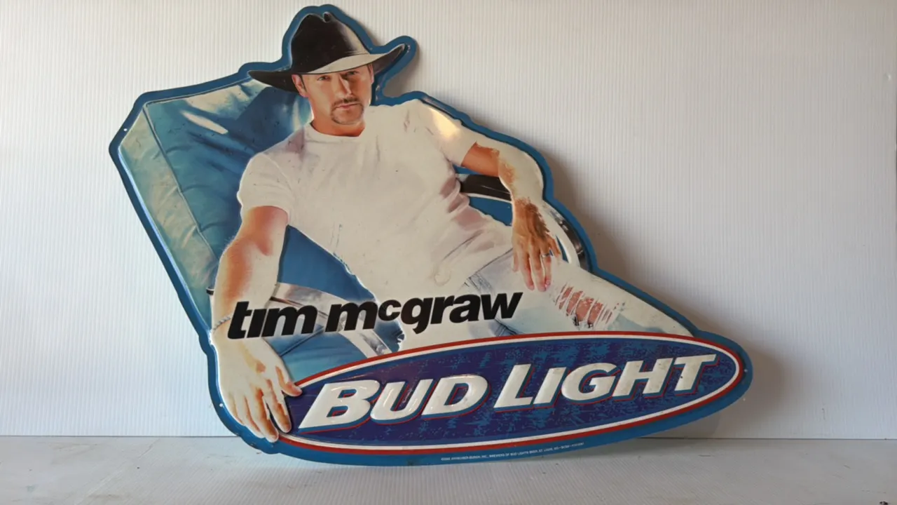 Bud Light Tim McGraw Die-Cut Promotional Sign