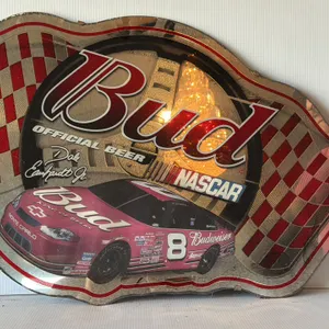 2001 Budweiser NASCAR Dale Earnhardt Jr. Advertising Sign with Checkered Flag Design