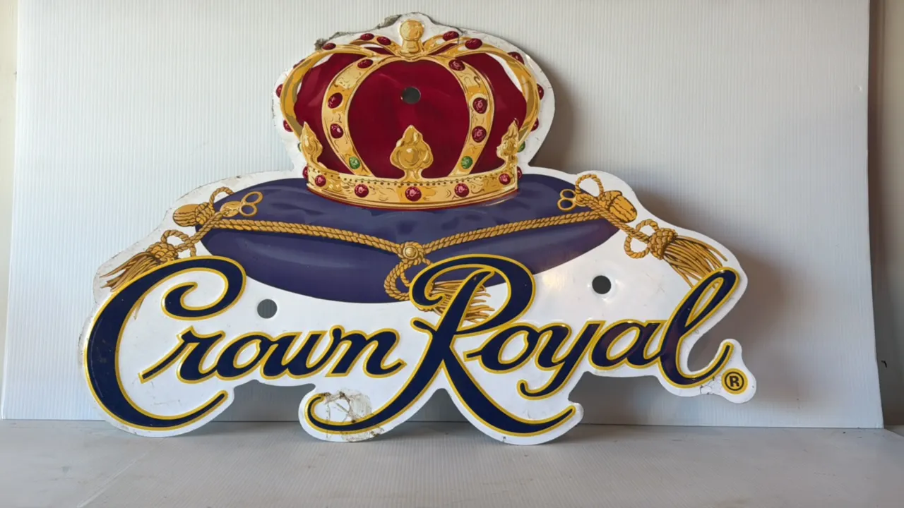 Crown Royal Embossed Metal Advertising Sign