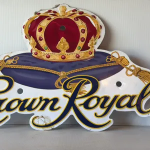 Crown Royal Embossed Metal Advertising Sign