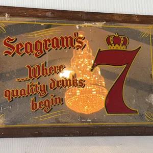 Seagram's 7 Crown Promotional Bar Mirror, 'Where quality drinks begin'